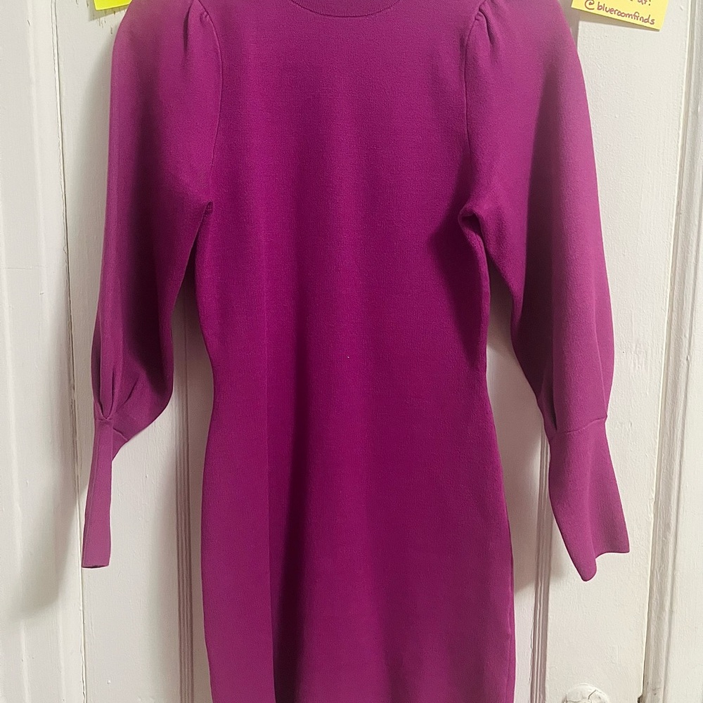 Sezane Ella XS Vibrant Purple Long Sleeve Dress